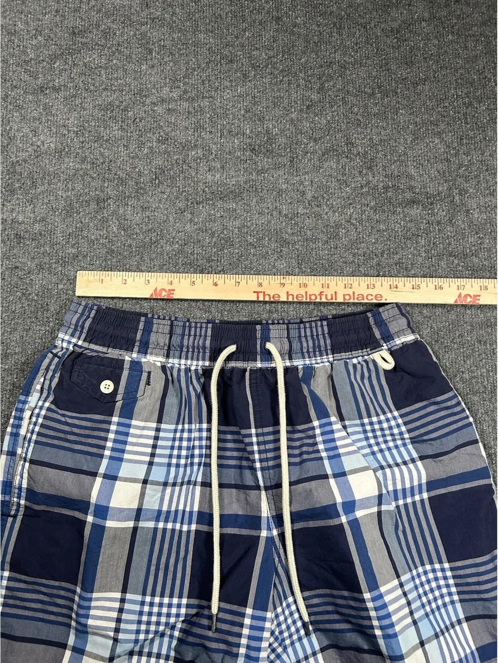 Polo Ralph Lauren Men's Blue Plaid Swim Shorts Size M